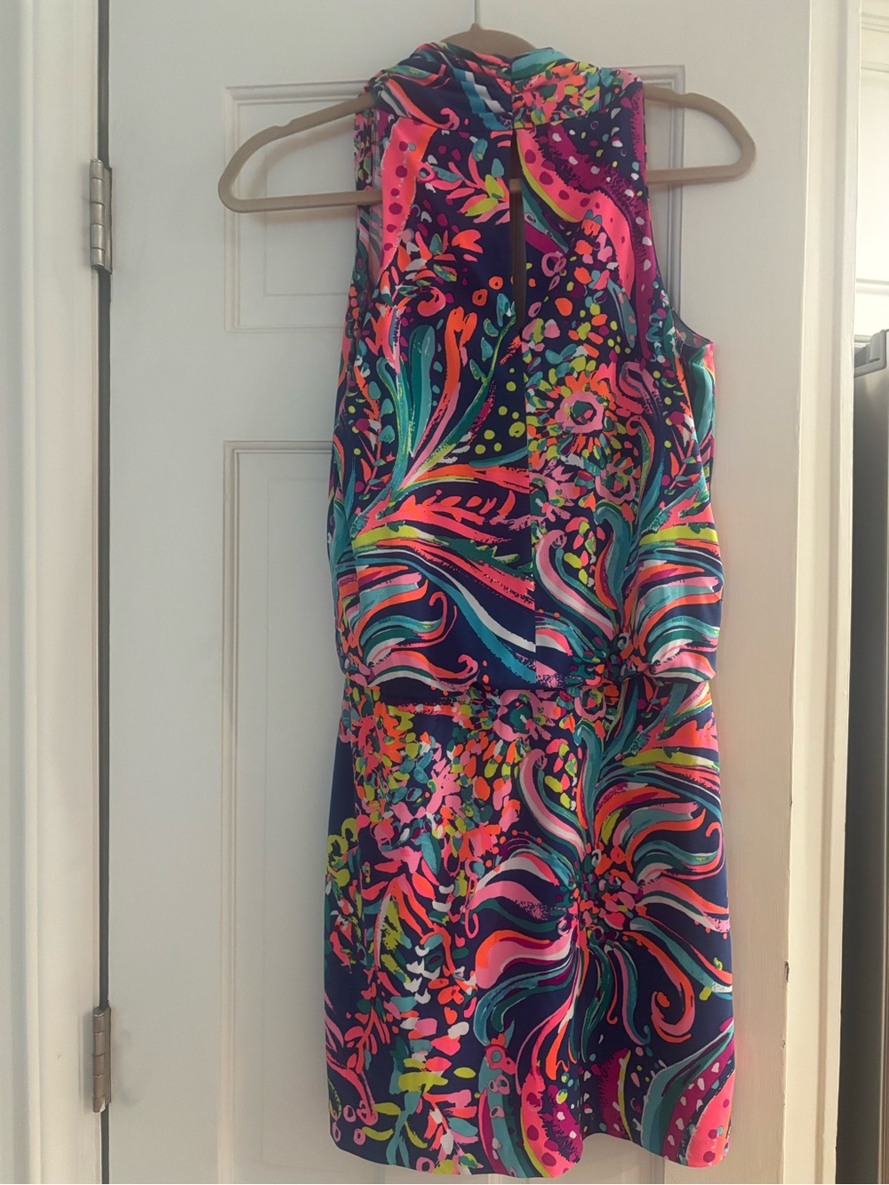 Lilly Pulitzer Multicolor Sleeveless Shift Dress - Navy, Pink, Teal, Coral